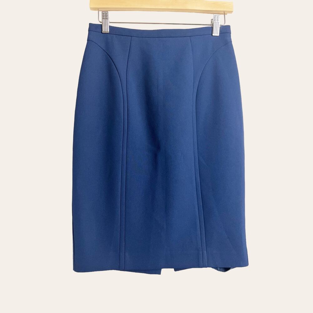 Reiss Women's Solid Navy Blue Straight Pencil Skirt Size 4